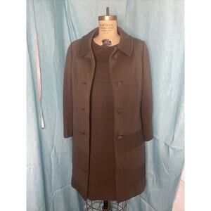 VTG MOD CAPRIEL Made in Belgium 100% WOOL DRESS With Matching Long Jacket